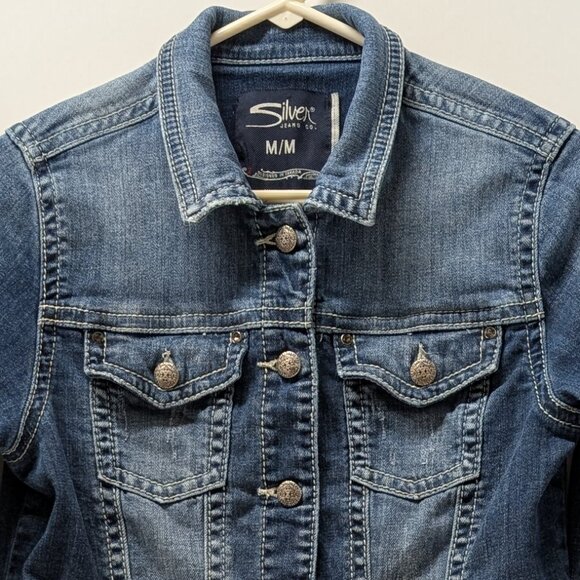 Silver Jeans Co. Distressed Denim Jacket - Picture 6 of 13